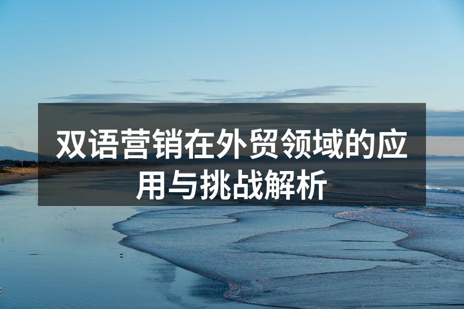 双语营销在外贸领域的应用与挑战解析